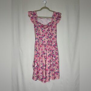 Floral Pink Mini Dress